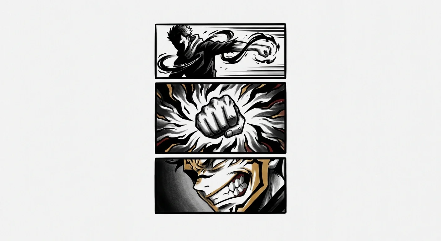 Yuji Itadori (Jujutsu Kaisen) anime dövme tasarımı — kare kare manga panel